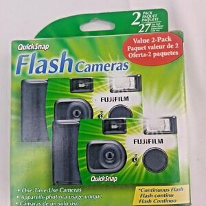 Fujifilm QuickSnap Flash Cameras 2 Pack Continuous Flash 27 exp EXPIRED 10/2025